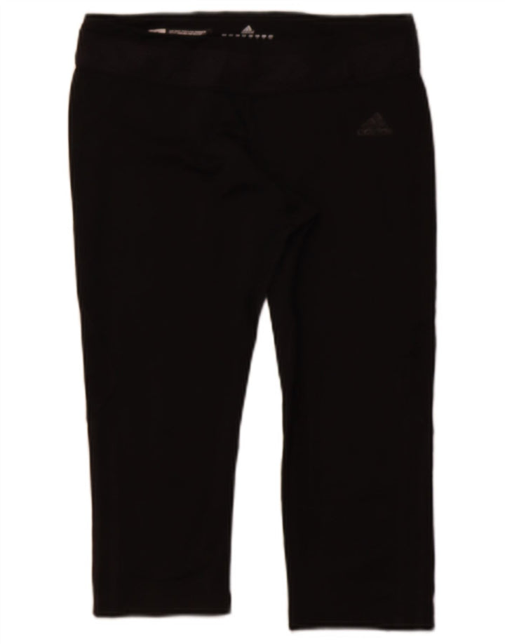 ADIDAS Womens Climalite Capri Leggings UK 14 Medium Black Polyester
