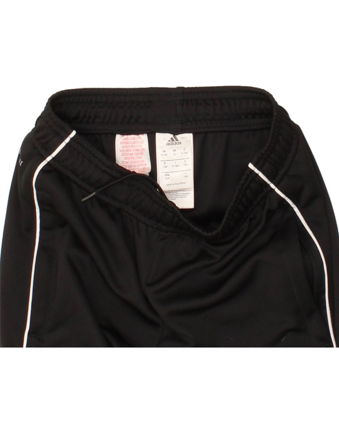 ADIDAS Boys Climalite Tracksuit Trousers 9-10 Years Black Polyester Vintage Adidas and Second-Hand Adidas from Messina Hembry 
