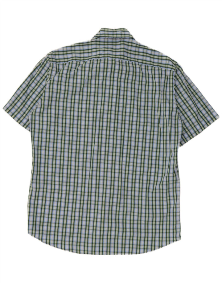 Hugo Boss Mens Short Sleeve Shirt Medium Blue Check Cotton