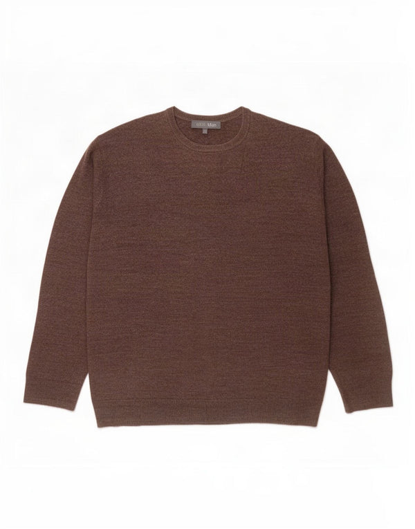 Marks & Spencer Mens Crew Neck Jumper Sweater 2XL Brown Acrylic