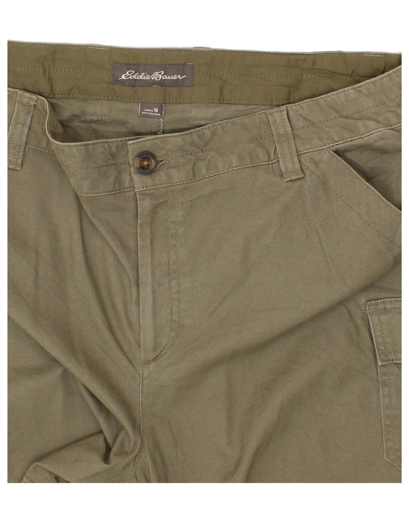 EDDIE BAUER Womens Cargo Shorts US 16 2XL W38 Khaki Cotton | Vintage Eddie Bauer | Thrift | Second-Hand Eddie Bauer | Used Clothing | Messina Hembry 