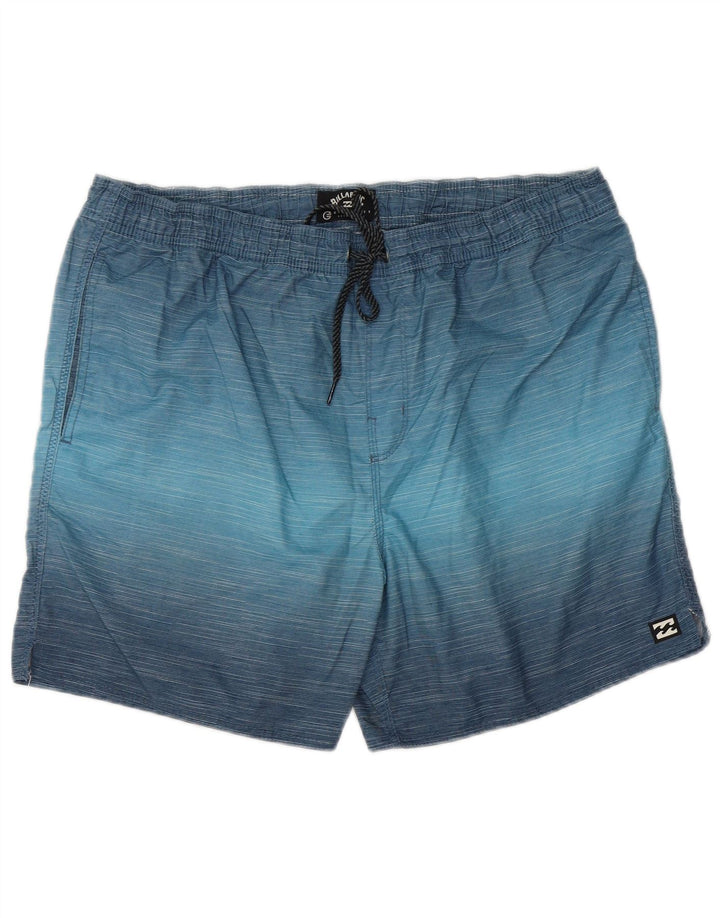 BILLABONG Mens Swimming Shorts Large  Blue Striped Polyester