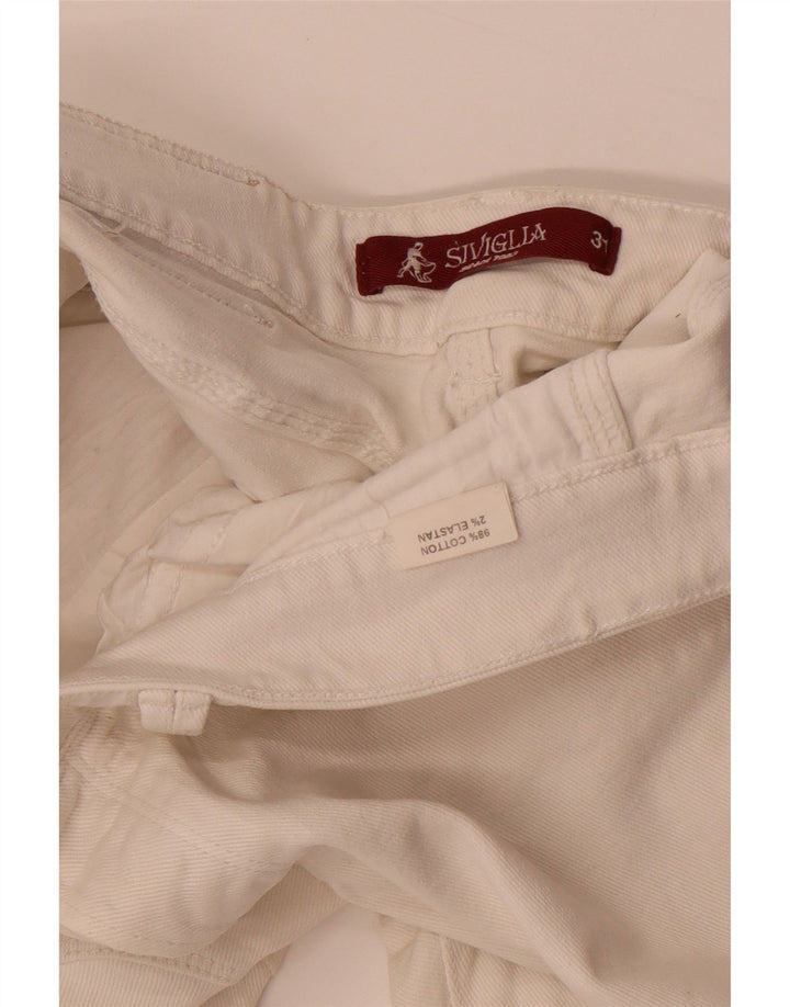 SIVIGLIA Mens Straight Jeans W31 L32 White Cotton