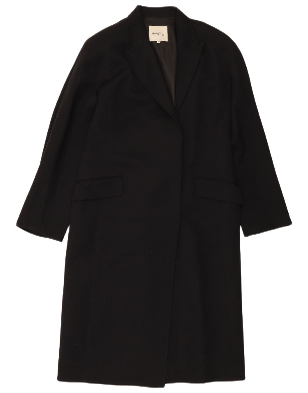 Trussardi Womens Overcoat IT 46 Large Black Wool