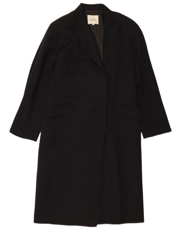 Trussardi Womens Overcoat IT 46 Large Black Wool