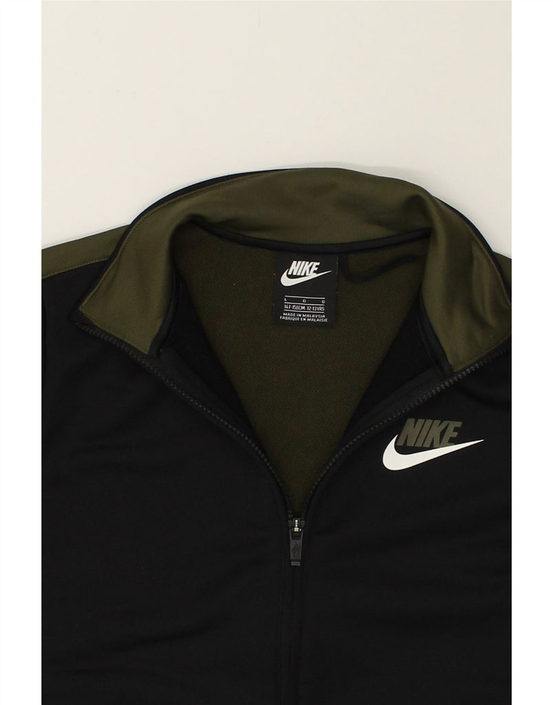 NIKE Boys Tracksuit Top Jacket 12-13 Years Large Khaki Colourblock | Vintage Nike | Thrift | Second-Hand Nike | Used Clothing | Messina Hembry 