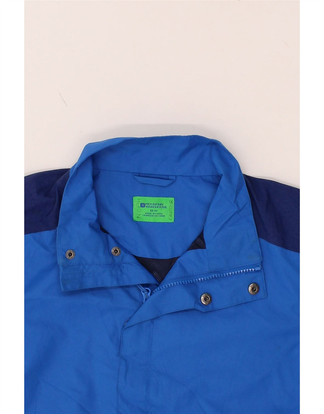 MOUNTAIN WAREHOUSE Boys Rain Jacket 12-13 Years Blue Colourblock Polyester Vintage Mountain Warehouse and Second-Hand Mountain Warehouse from Messina Hembry 