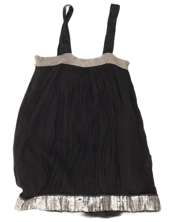 Patrizia Pepe Womens Sleeveless Bubble Dress UK 10 Small Black Silk