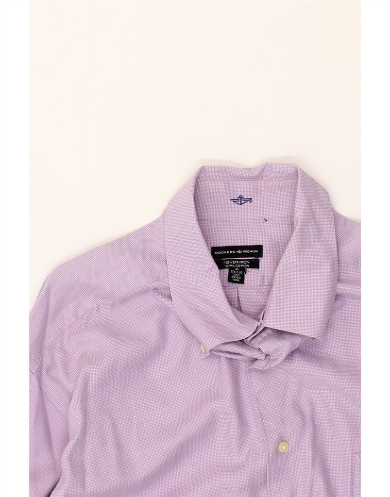 DOCKERS Mens Shirt Size 17 1/2 XL Purple Check Cotton Vintage Dockers and Second-Hand Dockers from Messina Hembry 