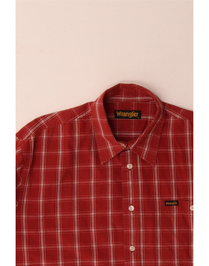 WRANGLER Mens Shirt Large Red Check Cotton
