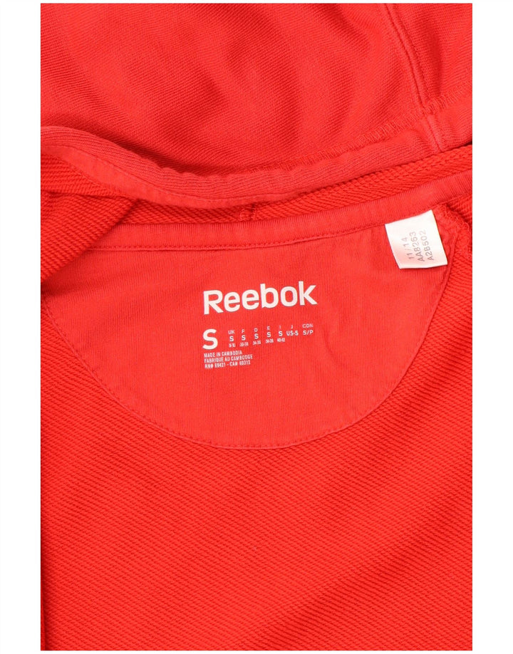 Reebok Womens Zip Hoodie Sweater UK 10 Small Red