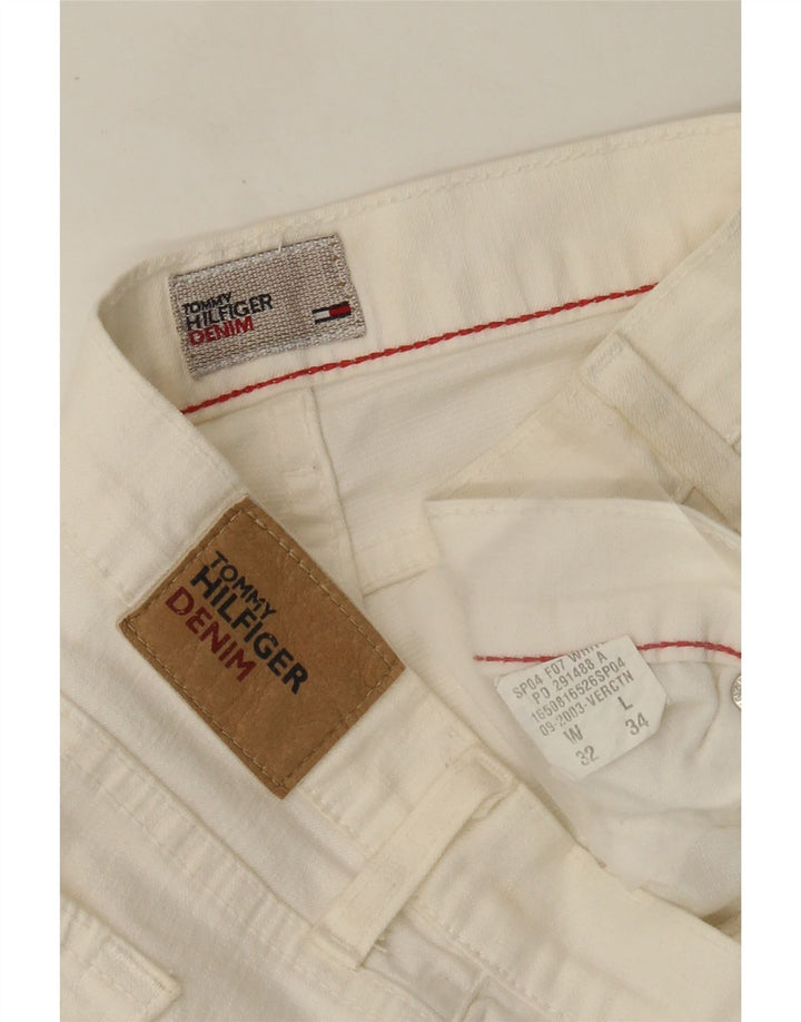 Tommy Hilfiger Womens Flared Jeans W32 L30 Off White Cotton