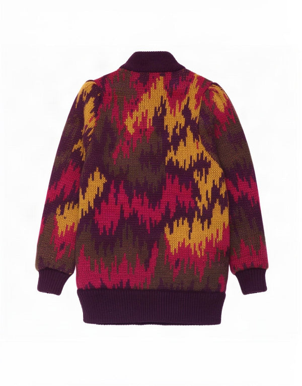 EXE Womens Abstract Pattern Cardigan Sweater UK 16 Large Multicoloured