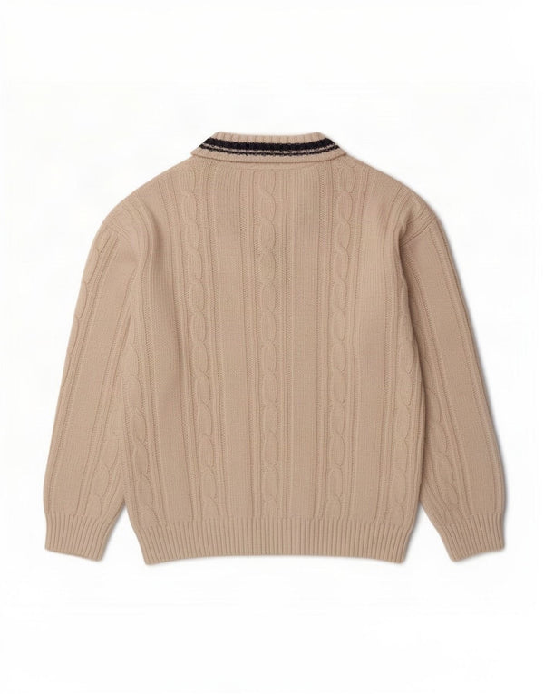 Sasch Mens V-Neck Jumper Sweater Large Off White