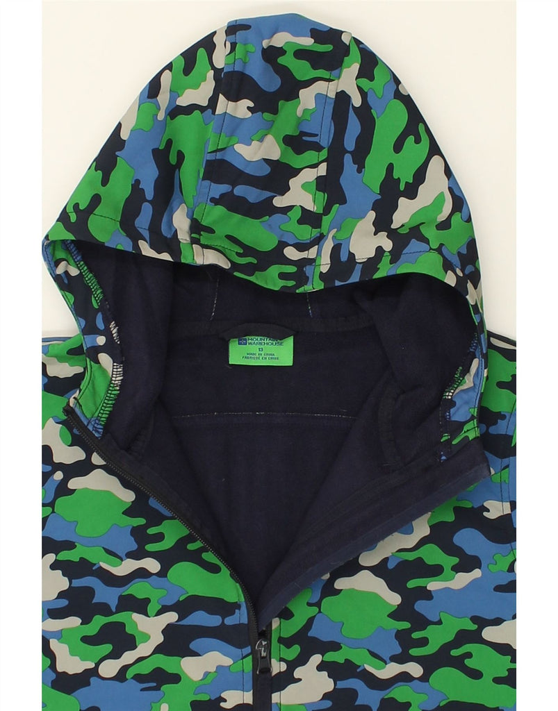 MOUNTAIN WAREHOUSE Boys Hooded Rain Jacket 12-13 Years Green Camouflage | Vintage Mountain Warehouse | Thrift | Second-Hand Mountain Warehouse | Used Clothing | Messina Hembry 