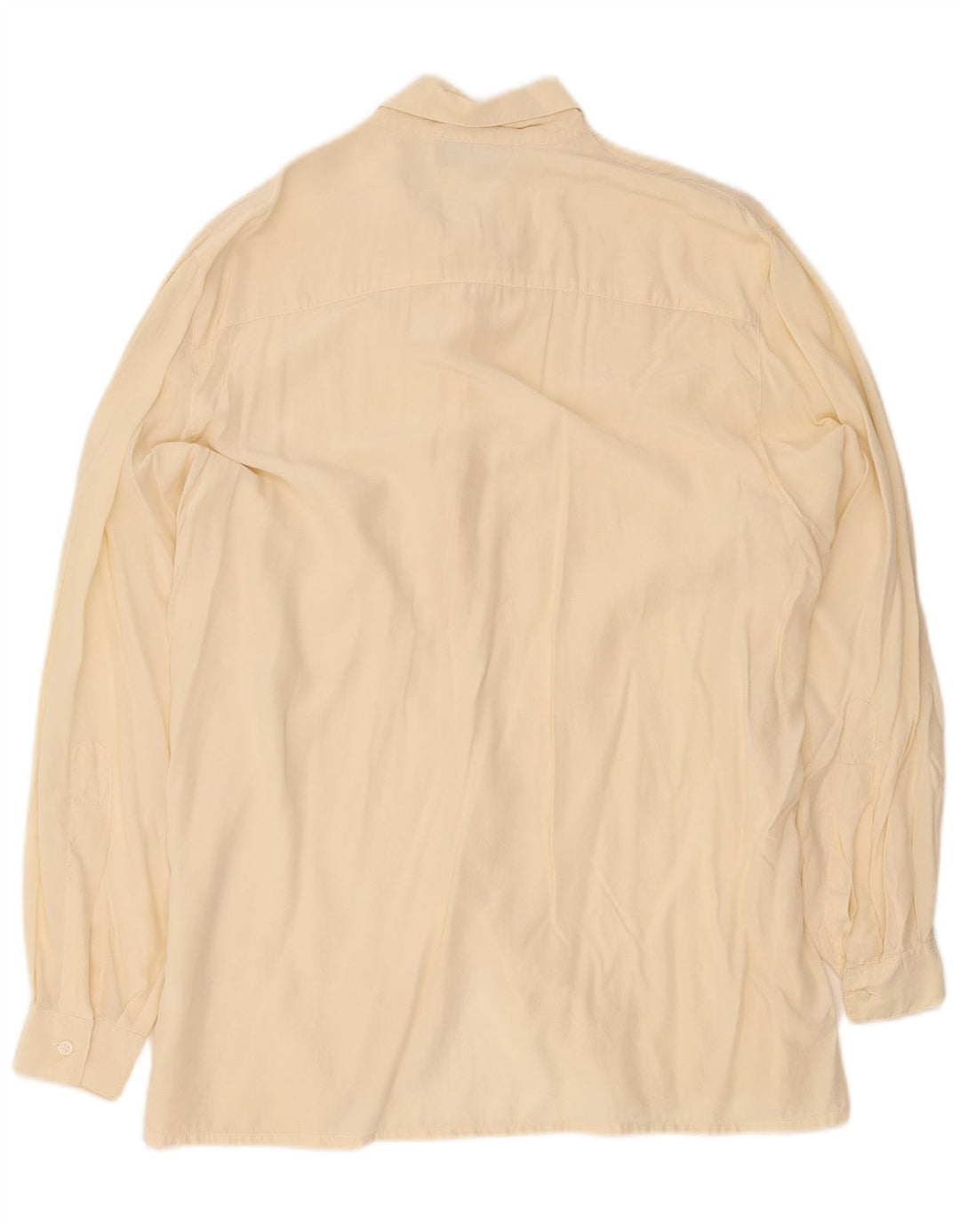 Vintage Womens Longline Oversized Shirt Blouse EU 44 XL Beige Silk
