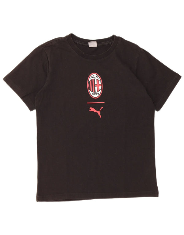 Puma Boys Graphic T-Shirt Top 11-12 Years Black Cotton