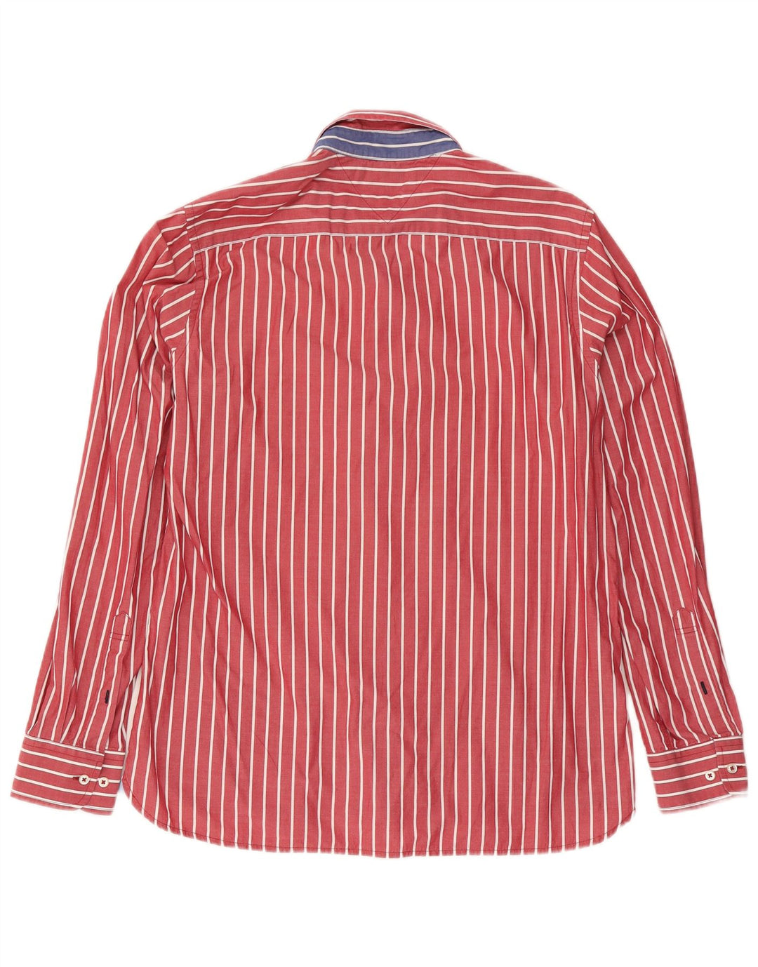 Tommy Hilfiger Mens Custom Fit Shirt Medium Red Pinstripe Cotton