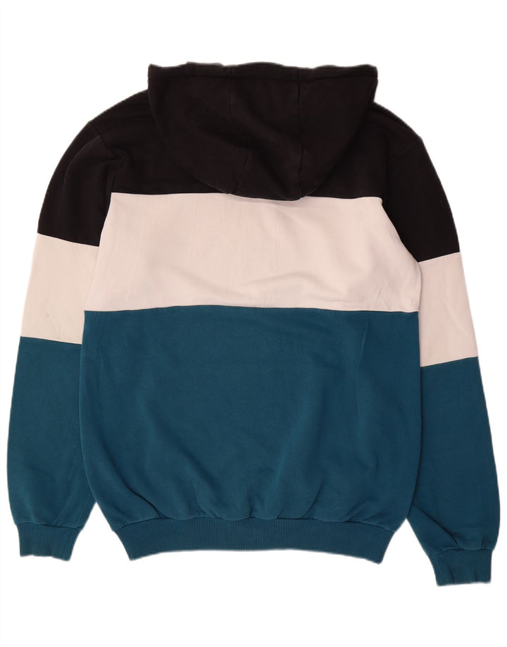 Fila Mens Hoodie Jumper Small Multicoloured Colourblock Cotton