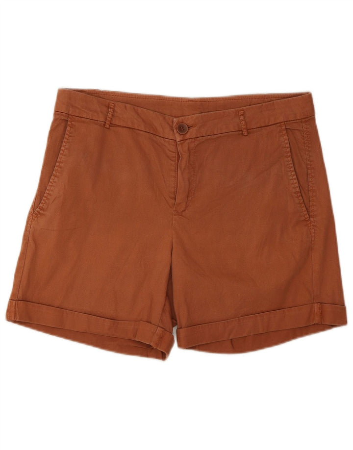 Benetton Womens Chino Shorts UK 10 Small W30 Brown Cotton