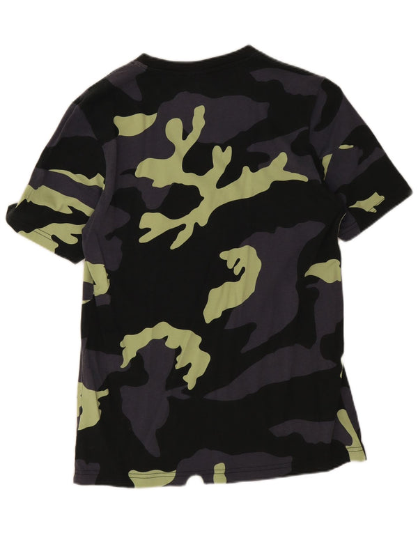 Adidas Mens Graphic T-Shirt Top Small Navy Blue Camouflage Cotton