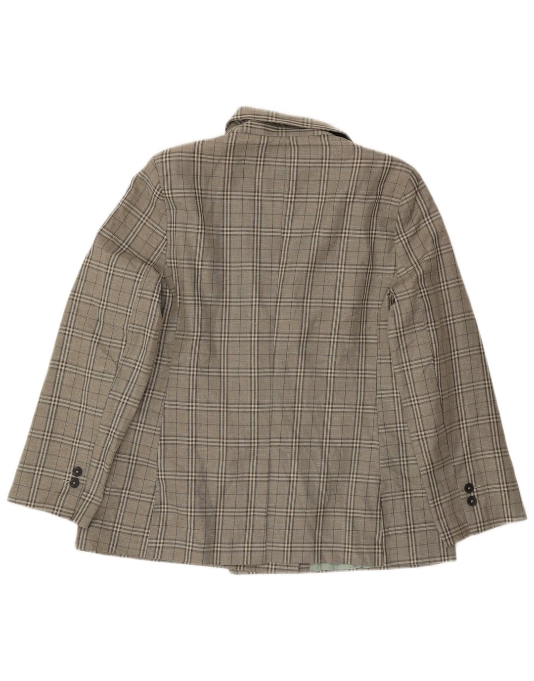Topshop Womens Petite Double Breasted Blazer Jacket UK 14 Large Green Check