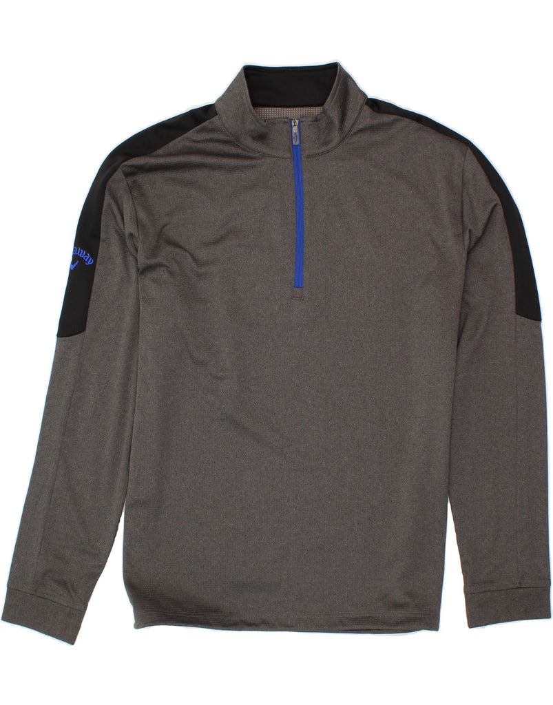 CALLAWAY Mens Zip Neck Pullover Tracksuit Top 2XL Grey Colourblock Vintage Callaway and Second-Hand Callaway from Messina Hembry 