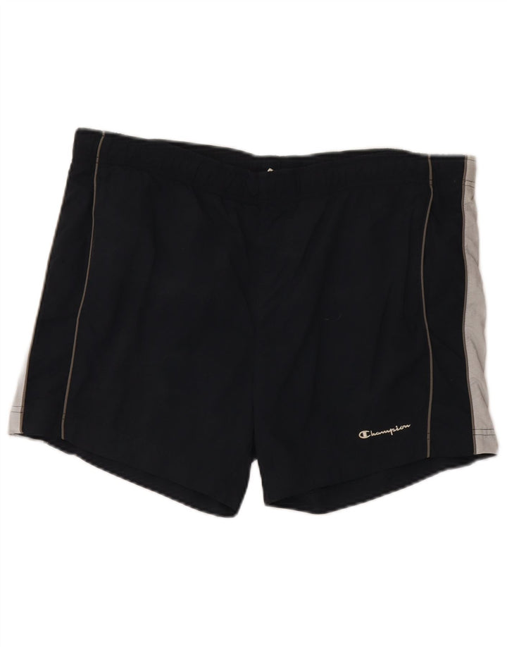 CHAMPION Mens Sport Shorts Large Navy Blue Colourblock
