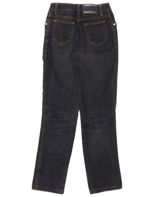 Roccobarocco Womens Straight Jeans W28 L29 Navy Blue Cotton