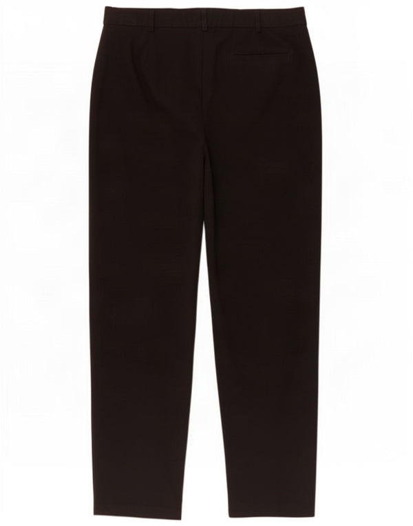 Marks & Spencer Womens High Waist Casual Trousers UK 14 Large W32 L29 Black
