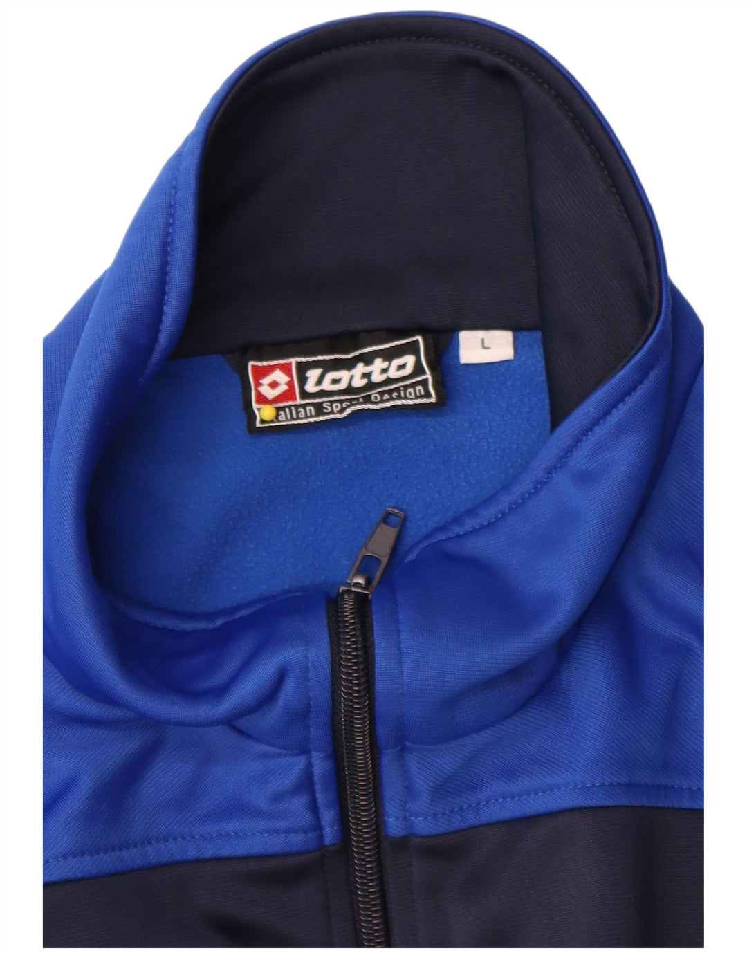 Lotto Mens Tracksuit Top Jacket Large Navy Blue Colourblock Polyester
