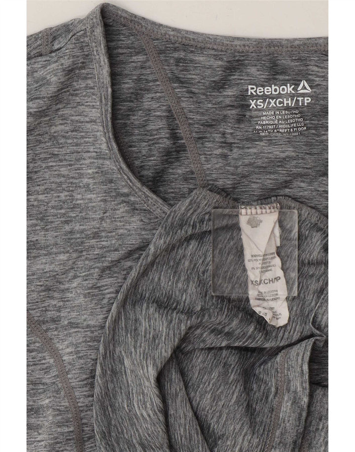 Reebok Womens T-Shirt Top UK 6 XS Grey Polyester