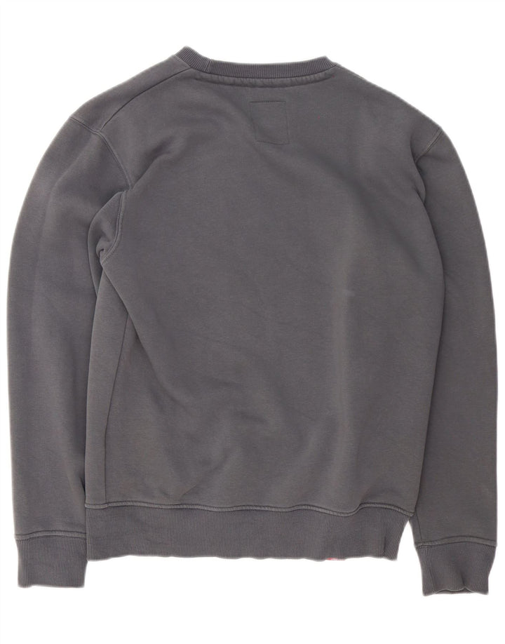 Alpha Industries Mens Graphic Sweatshirt Jumper Small Grey Cotton