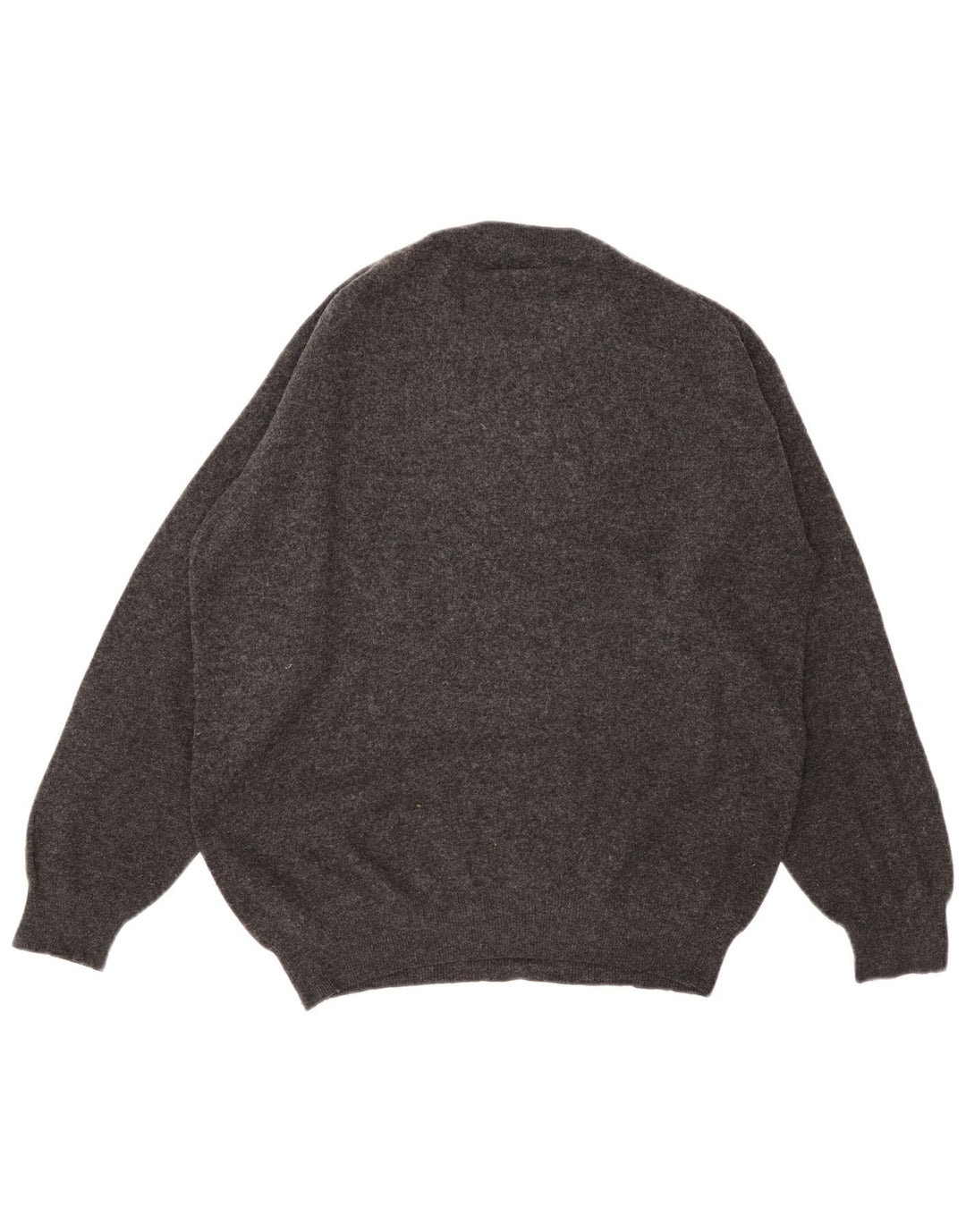 Zara Mens Crew Neck Jumper Sweater XL Grey Flecked Wool