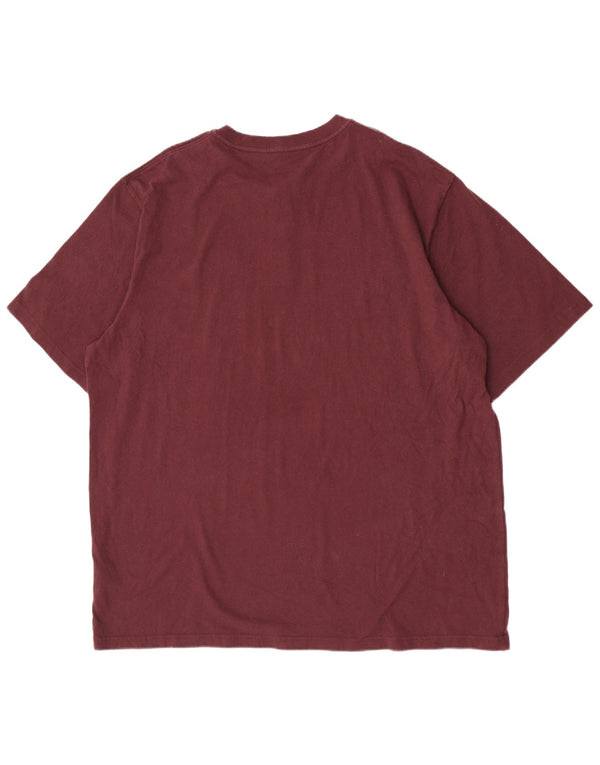 Carhartt Mens Tall Original Fit T-Shirt Top 2XL Burgundy Cotton