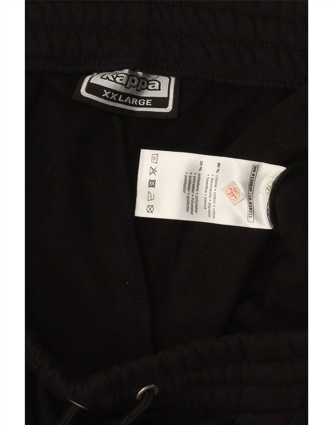 Kappa Mens Tracksuit Trousers Joggers 2XL Black Cotton