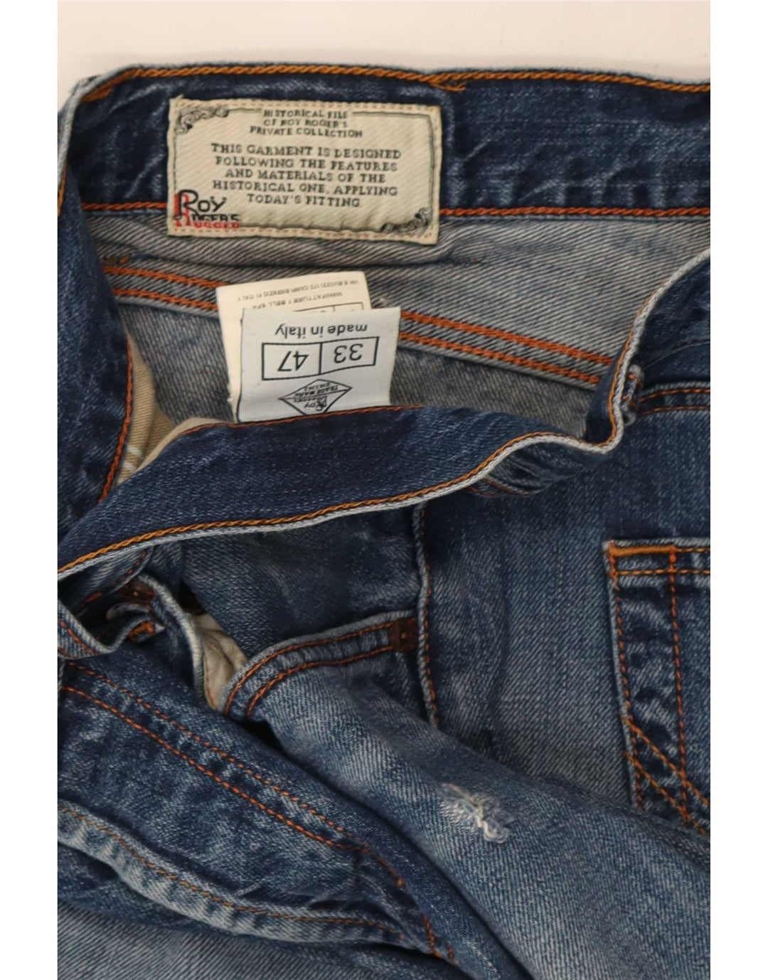 Roy Rogers Mens Slim Jeans IT 47 Medium W33 L33 Blue Cotton