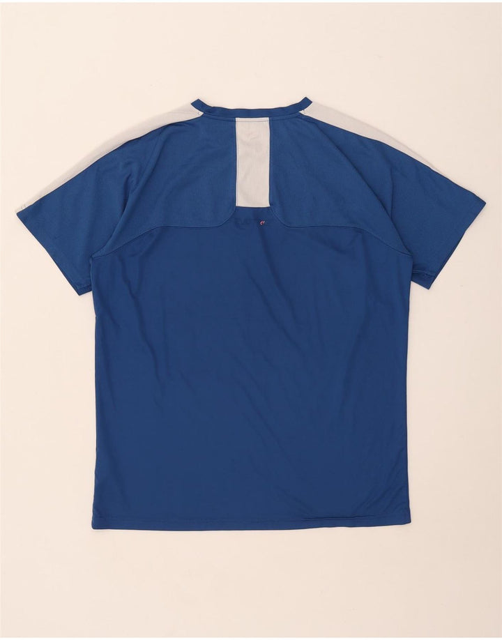 PUMA Mens T-Shirt Top Large Blue Colourblock Polyester