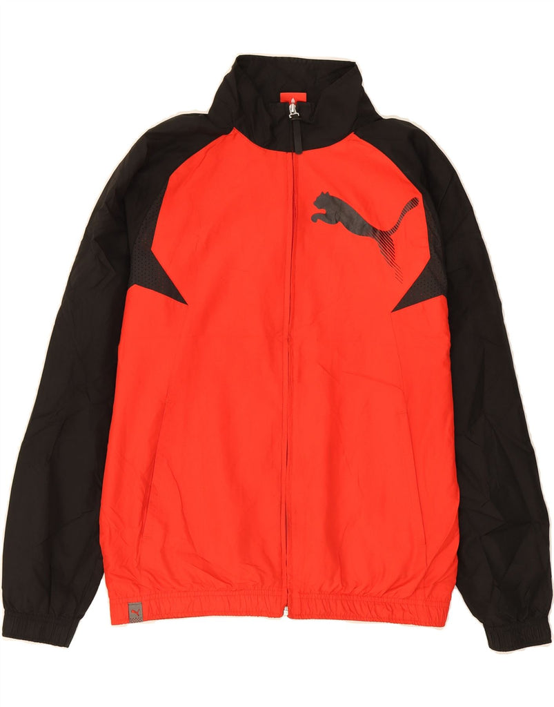 PUMA Mens Graphic Tracksuit Top Jacket Small Red Colourblock Polyester Vintage Puma and Second-Hand Puma from Messina Hembry 