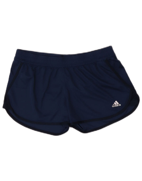 Adidas Womens Climalite Sport Shorts UK 12/14 Medium Navy Blue Polyester