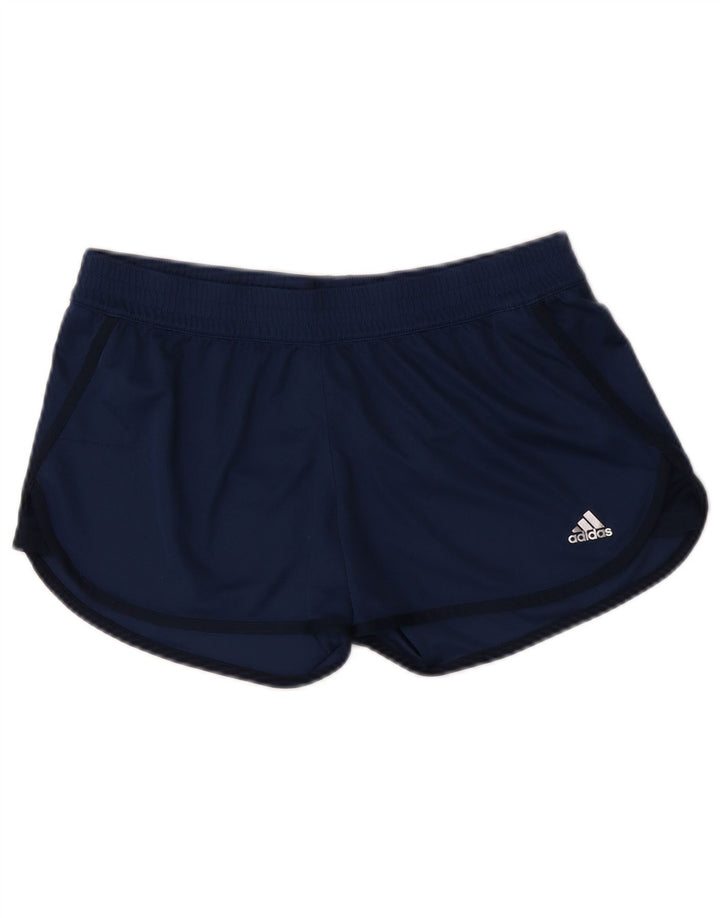 Adidas Womens Climalite Sport Shorts UK 12/14 Medium Navy Blue Polyester