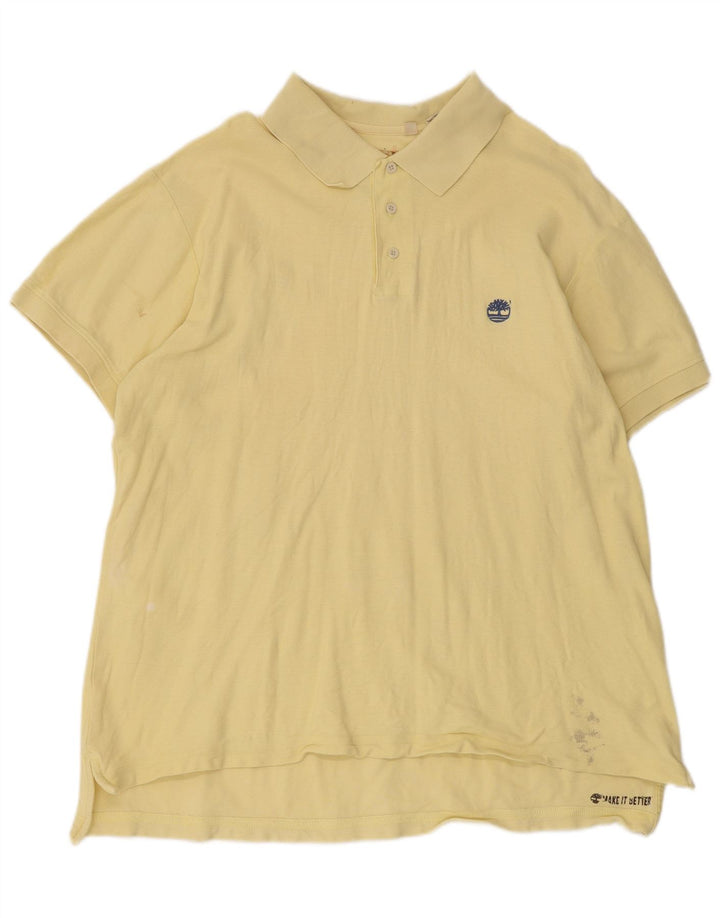 Timberland Mens Polo Shirt 2XL Yellow Cotton