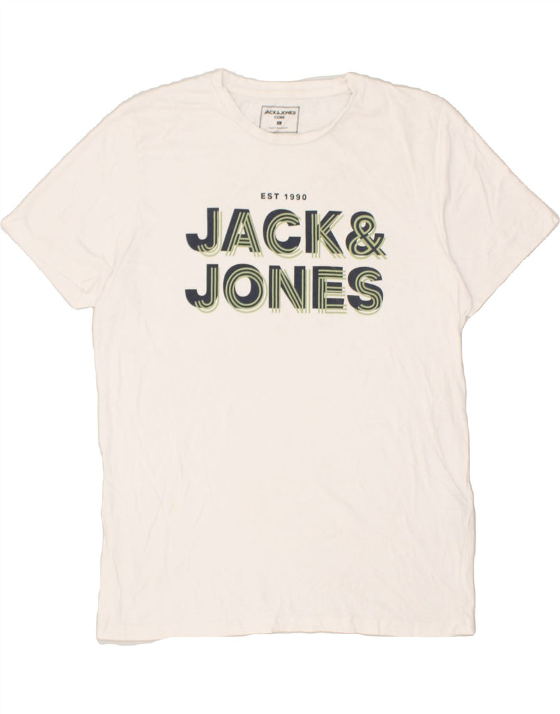 JACK & JONES Mens Slim Graphic T-Shirt Top XL White Cotton | Vintage Jack & Jones | Thrift | Second-Hand Jack & Jones | Used Clothing | Messina Hembry 