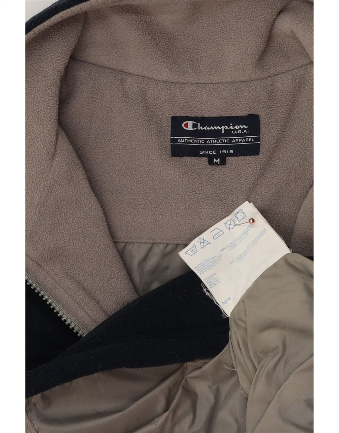 Champion Mens Fleece Jacket UK 38 Medium Navy Blue Polyester