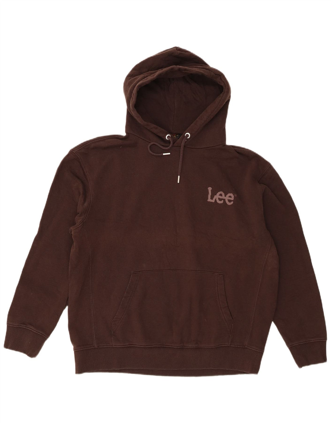 Lee Mens Regular Fit Hoodie Jumper Large Brown Cotton