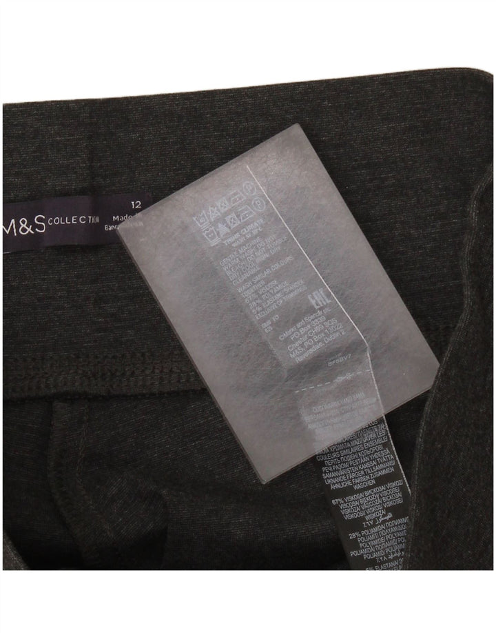 Marks & Spencer Womens Crop Leggings UK 12 Medium Grey Viscose