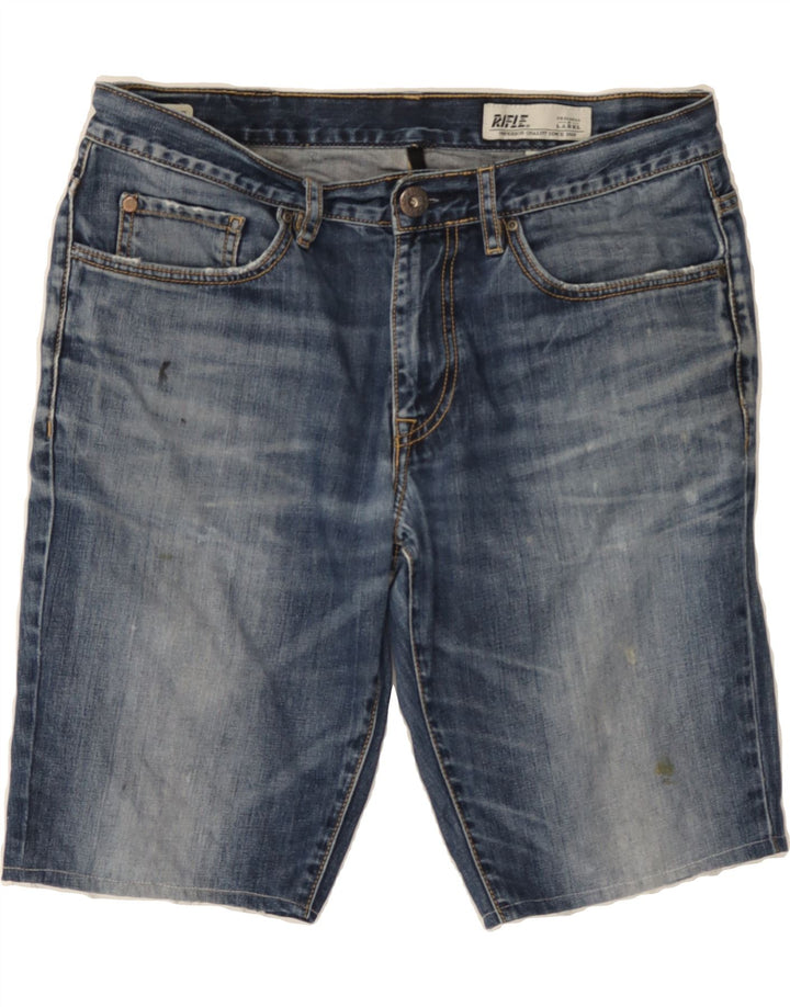 RIFLE Mens Denim Shorts W34 Large Blue Cotton Vintage Rifle and Second-Hand Rifle from Messina Hembry 