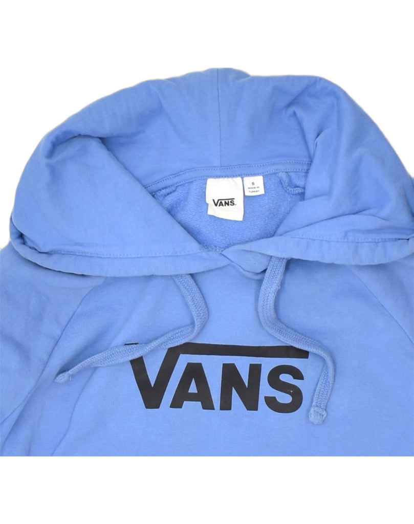 VANS Womens Graphic Hoodie Jumper UK 10 Small Blue Cotton | Vintage Vans | Thrift | Second-Hand Vans | Used Clothing | Messina Hembry 