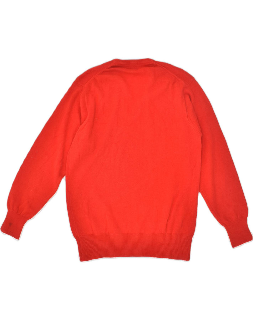 BENETTON Mens V-Neck Jumper Sweater IT 50 Medium Red Wool | Vintage Benetton | Thrift | Second-Hand Benetton | Used Clothing | Messina Hembry 