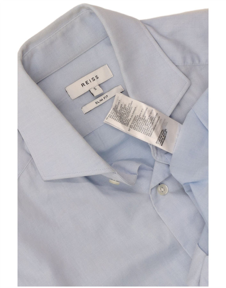 Reiss Mens Slim Fit Shirt Small Blue Cotton